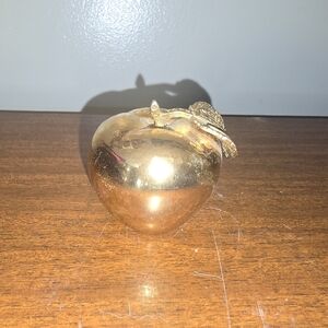 Vintage Gold Gilt Apple Paperweight AMP Incorporated “To the Apple of My Eye” 2"